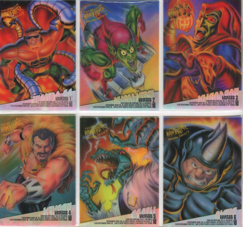 Spider-Man 1995 Fleer Ultra Clearchrome Chase Card Set 10 Cards - TvMovieCards.com