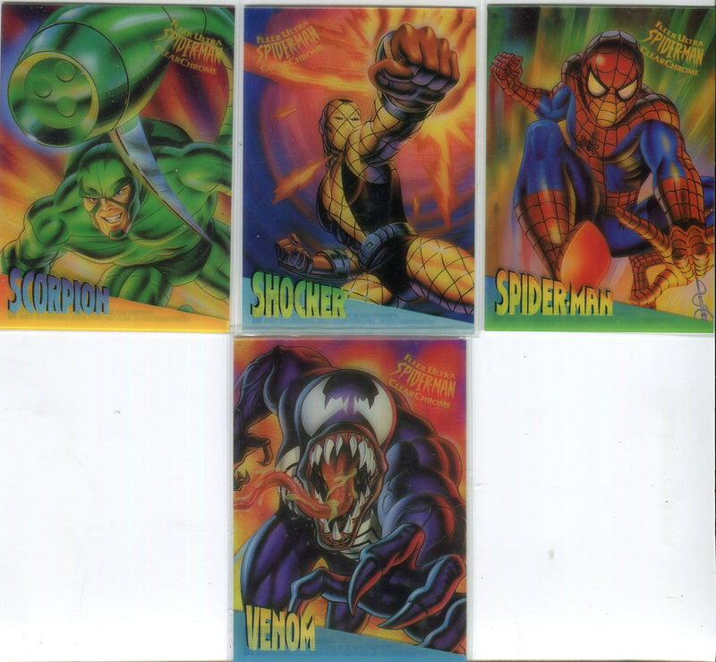 Spider-Man 1995 Fleer Ultra Clearchrome Chase Card Set 10 Cards - TvMovieCards.com