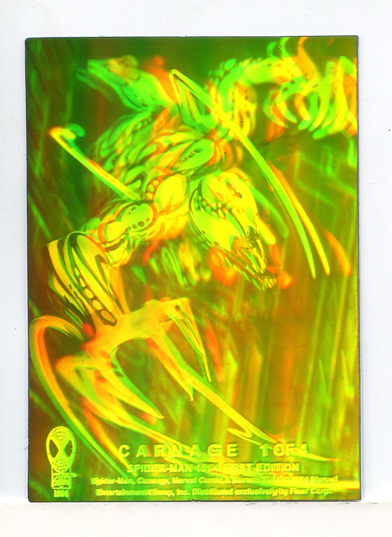 Amazing Spider-man 1994 3D Hologram Chase Card Carnage #1 of 4 Fleer