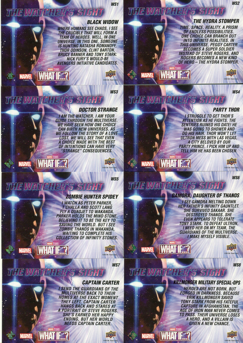 Marvel What If / Watcher's Sight Motion Chase Card Set WS1-WS15 Upper Deck 2023