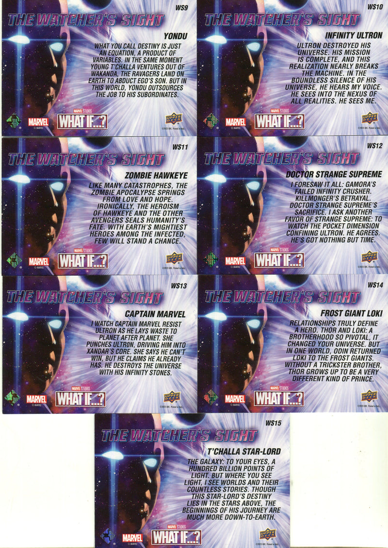 Marvel What If / Watcher's Sight Motion Chase Card Set WS1-WS15 Upper Deck 2023