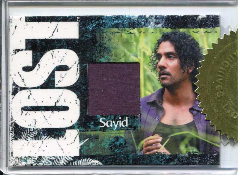 Lost Archives Naveen Andrews as Sayid Jarrah Case Topper Relic Costume Card #568