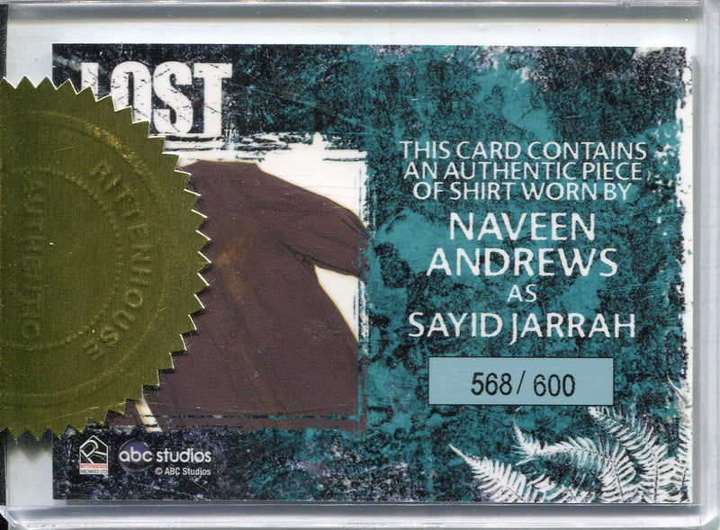 Lost Archives Naveen Andrews as Sayid Jarrah Case Topper Relic Costume Card #568
