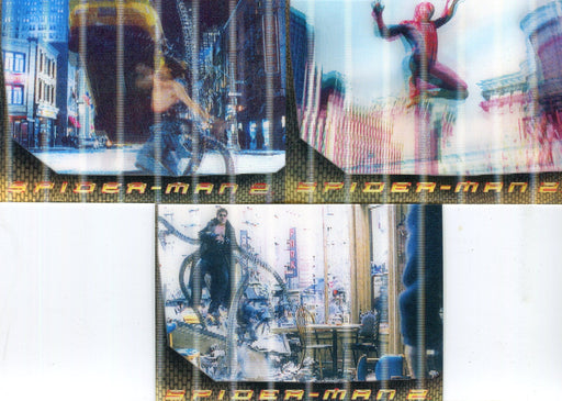 Spider-Man 2 Movie Lenticular Motion Chase Card Set L1 L2 L3 Upper Deck   - TvMovieCards.com