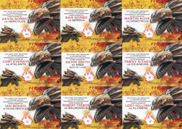 Hercules The Complete Journeys Autograph Card Set 18 Cards   - TvMovieCards.com