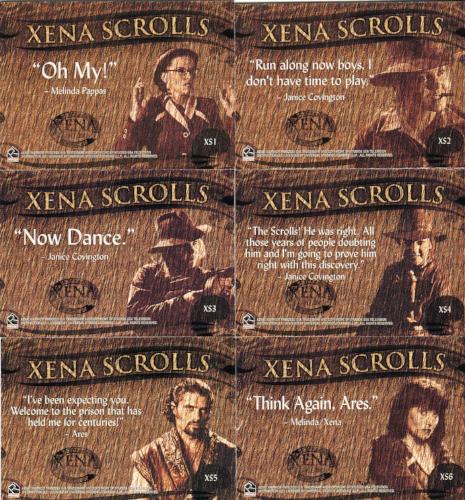 Xena Beauty and Brawn Xena Scrolls Chase Card Set XS1 -XS6   - TvMovieCards.com