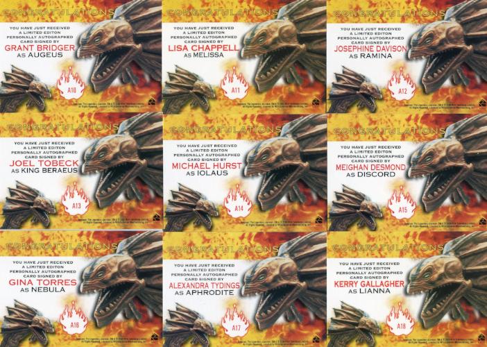 Hercules The Complete Journeys Autograph Card Set 18 Cards   - TvMovieCards.com