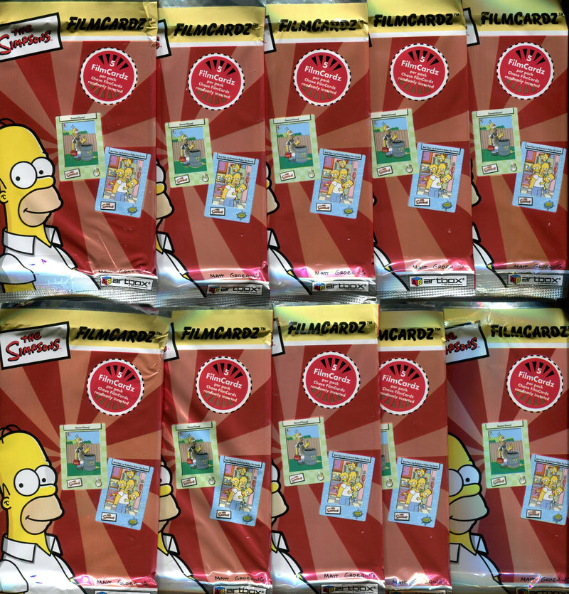 Simpsons Filmcardz Card Pack Lot of 10 Factory Sealed Packs Artbox 2003   - TvMovieCards.com