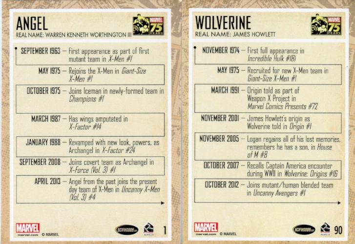 Marvel 75th Anniversary Base Card Set 90 Cards Rittenhouse 2014   - TvMovieCards.com