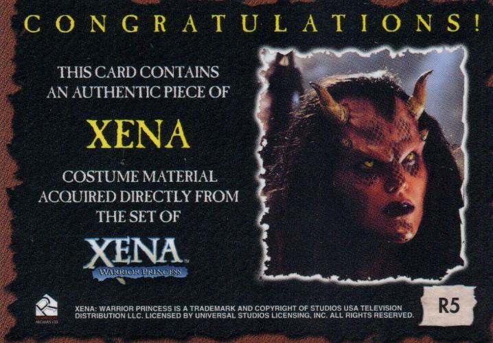 Xena Season Six Lucy Lawless as Demon Xena Costume Card R5   - TvMovieCards.com