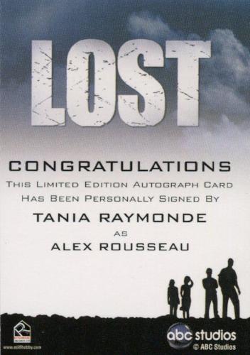 Lost Seasons 1-5 Tania Raymonde as Alex Rousseau Autograph Card   - TvMovieCards.com