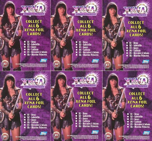 Xena Series One Foil Mirrorboard Chase Card Set 6 Cards X1 - X6 Topps 1998   - TvMovieCards.com
