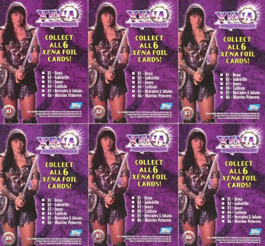 Xena Series One Foil Mirrorboard Chase Card Set 6 Cards X1 - X6 Topps 1998   - TvMovieCards.com