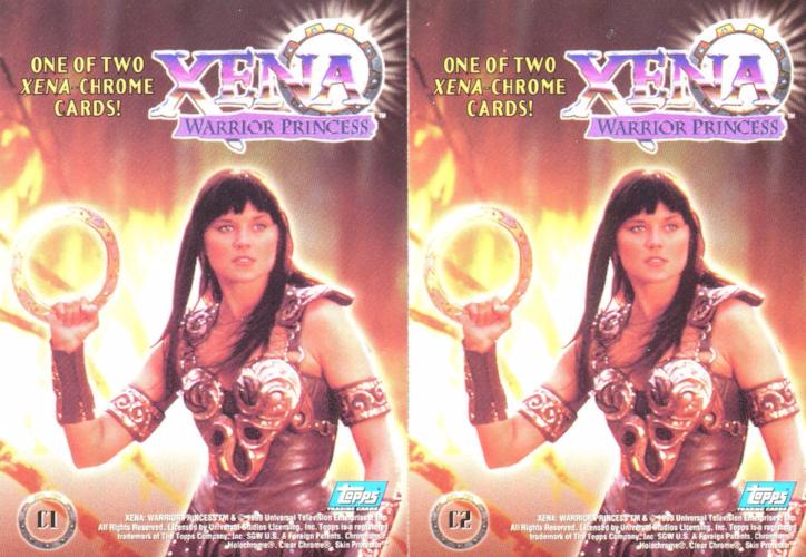 Xena Series One 1998 Topps Finest Chromium Chase Card Set C1 and C2   - TvMovieCards.com