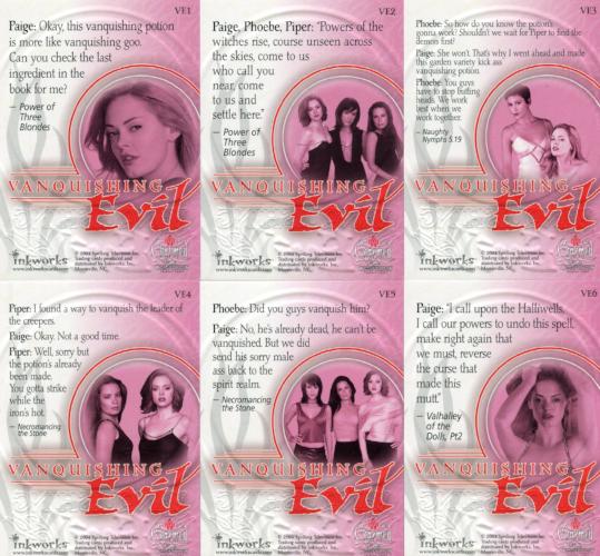Charmed Connections Vanquishing Evil Foil Embossed Chase Card Set VE1 - VE6   - TvMovieCards.com