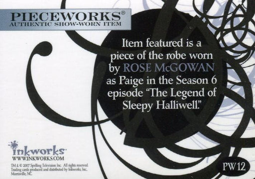 Charmed Forever Rose McGowan as Paige Pieceworks Costume Card PW12   - TvMovieCards.com