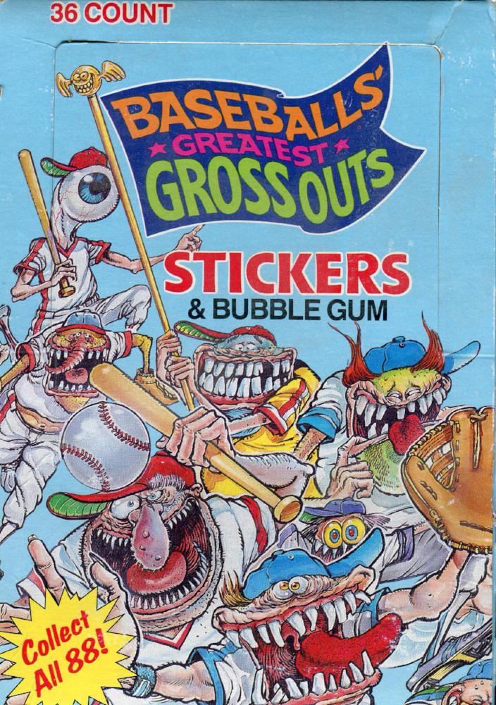 Baseball's Greatest Grossouts Vintage Sticker Card Box 36 Sealed Packs Leaf 1988   - TvMovieCards.com