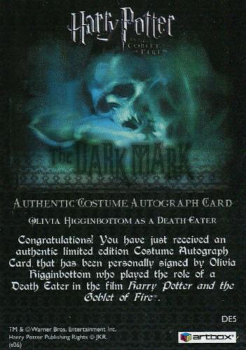 Harry Potter Memorable Moments 1 Higginbottom Autograph Costume Card HP DE5   - TvMovieCards.com
