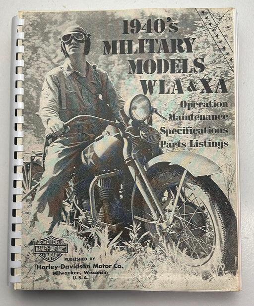 1940's Harley Davidson Motorcycle Models WLA & XA Operation Parts Service Manual   - TvMovieCards.com