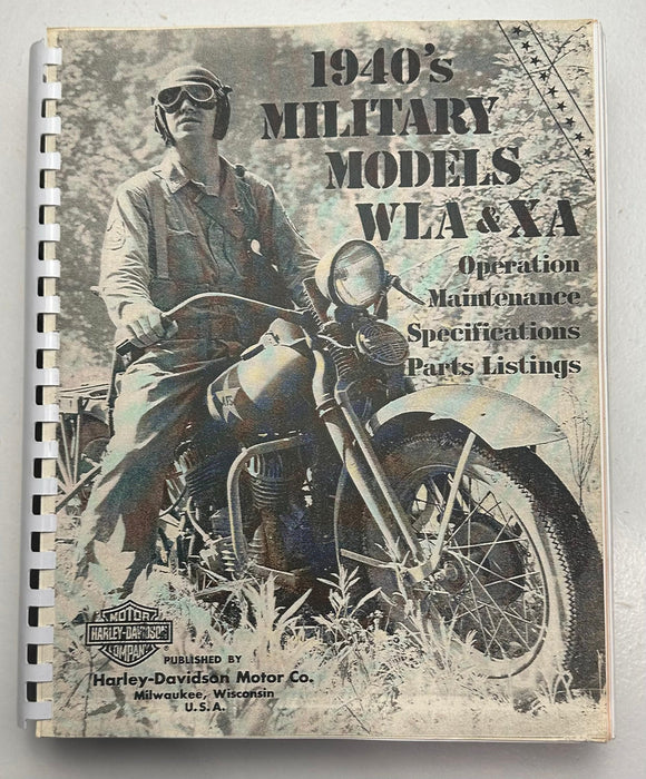 1940's Harley Davidson Motorcycle Models WLA XA Operation Parts