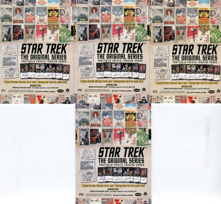 Star Trek TOS Portfolio Prints 4 CARD PROMO SET P1 P2 P3 P4 2014 Rittenhouse   - TvMovieCards.com