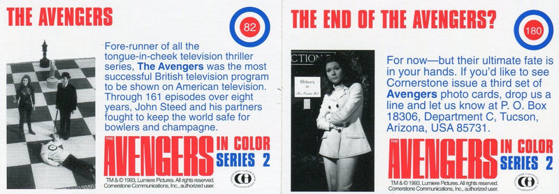 Avengers TV in Color 2nd Series Base Card Set 99 Cards #82 thru 180 Cornerstone - TvMovieCards.com