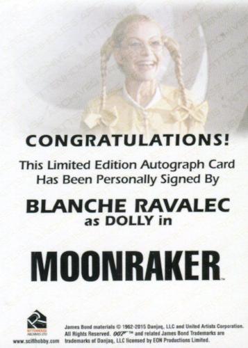 James Bond Archives Spectre Blanche Ravalec as Dolly Autograph Card   - TvMovieCards.com