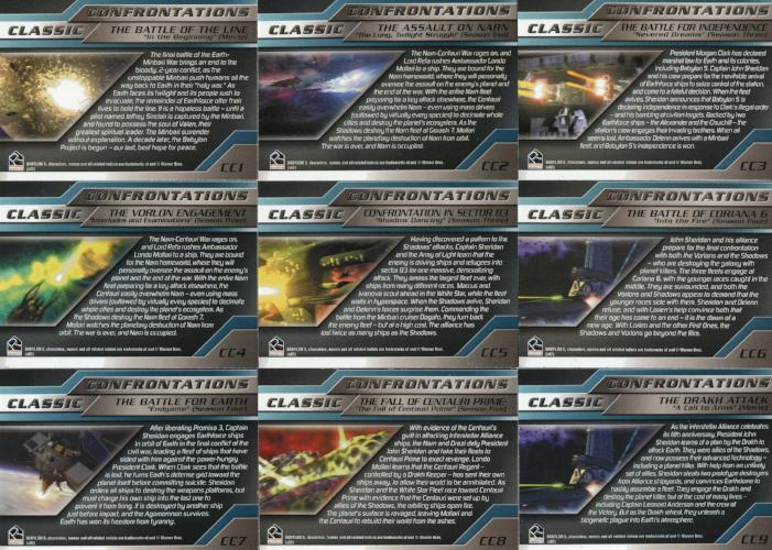 Babylon 5 Complete Classic Confrontations Chase Card Set  CC1 thru CC9   - TvMovieCards.com