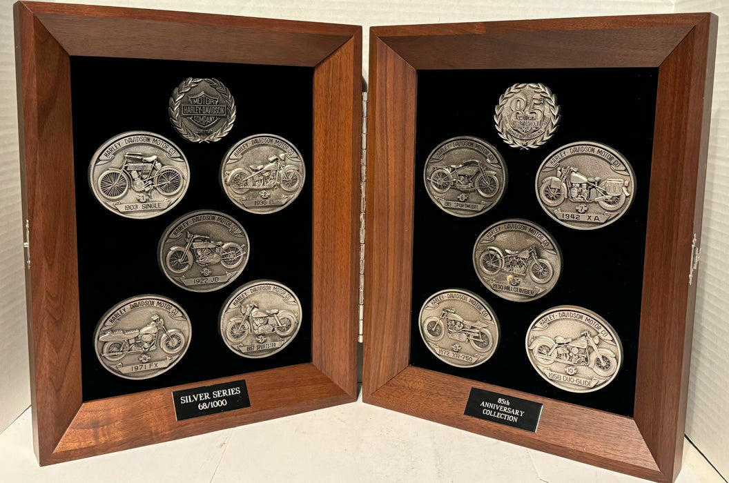 1988 Harley Davidson 85th Anniversary Collection Silver Series 12 Medallion Set   - TvMovieCards.com