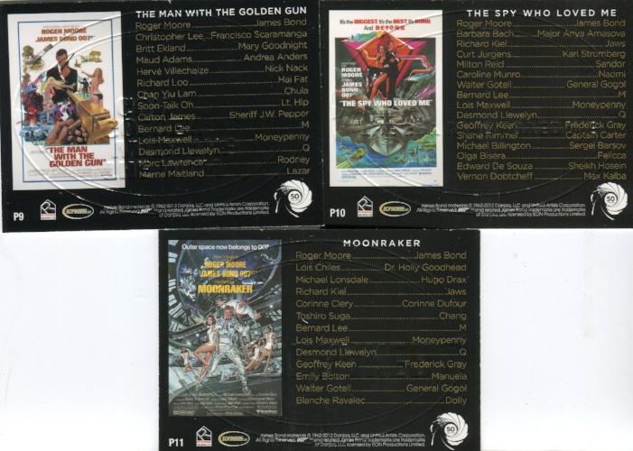 James Bond 50th Anniversary Series One Gold Plaque Chase Card Set 11 Cards   - TvMovieCards.com
