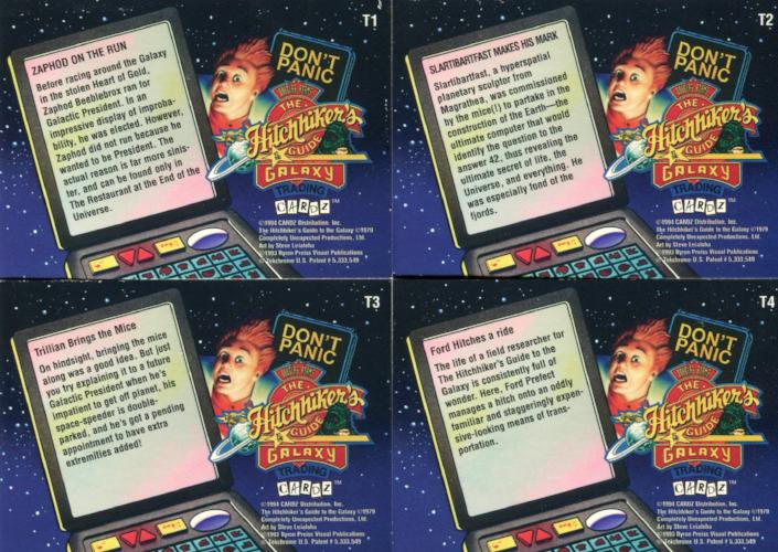 Hitchhiker's Guide to the Galaxy Tekchrome Chase Card Set T1 - T4 Cardz 1994   - TvMovieCards.com