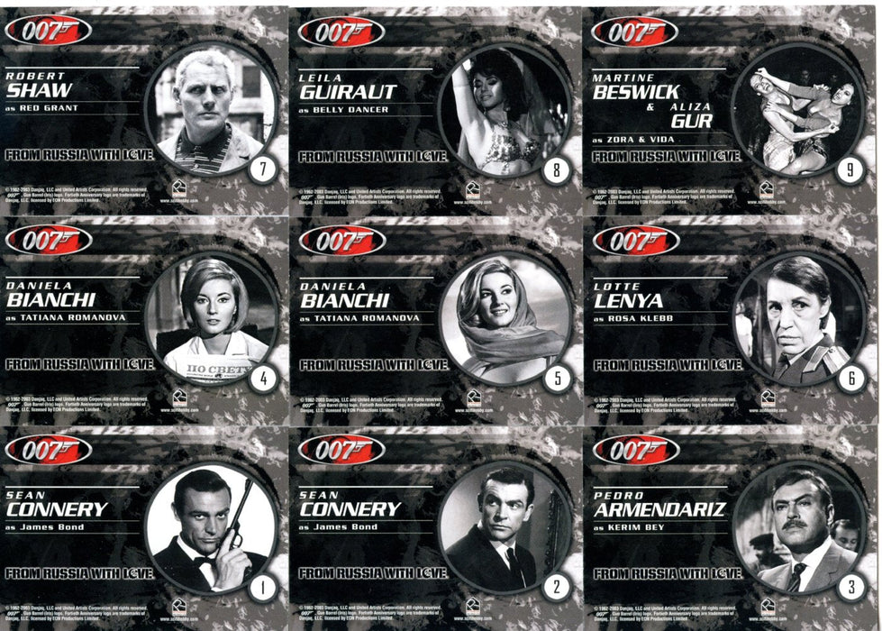 James Bond From Russia With Love Special Edition Commemorative 9 Card Set 2003   - TvMovieCards.com
