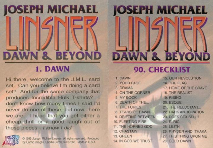 Dawn & Beyond Joseph Michael Linsner Base Card Set 90 Cards   - TvMovieCards.com
