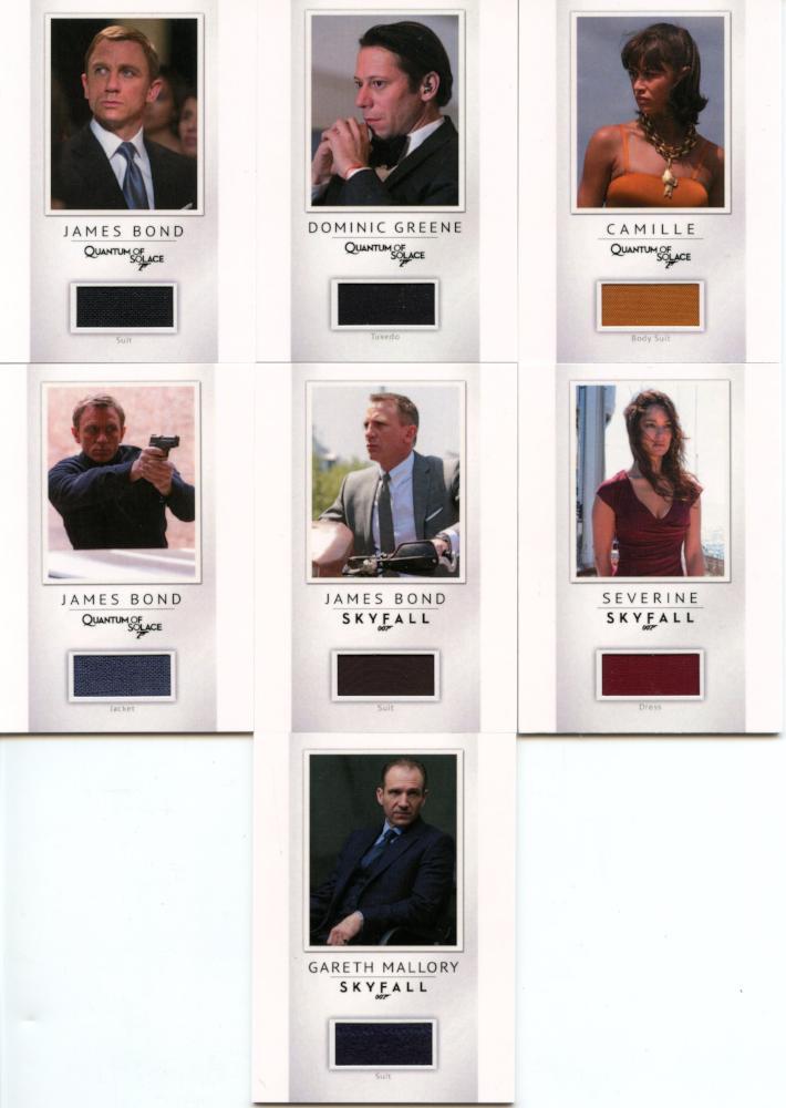 James Bond Archives Spectre Relic Card Set 7 Costume Cards PR14 - PR20   - TvMovieCards.com