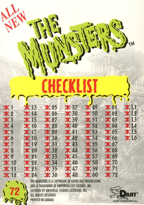 Munsters Deluxe Series Two Base Card Set 72 Cards Dart Flipcards 1997   - TvMovieCards.com