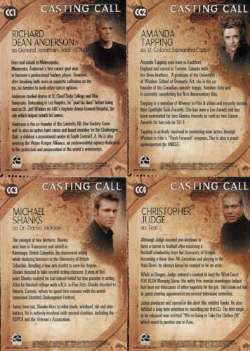 Stargate SG-1 Season Seven Casting Call Chase Card Set CC1 - CC4 2005 Rittenhouse   - TvMovieCards.com