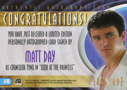 Farscape Through the Wormhole Matt Day Autograph Card A46   - TvMovieCards.com