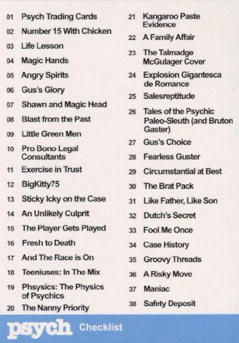Psych Seasons 1-4 Trading Base Card Set 68 Cards Cryptozoic 2013   - TvMovieCards.com
