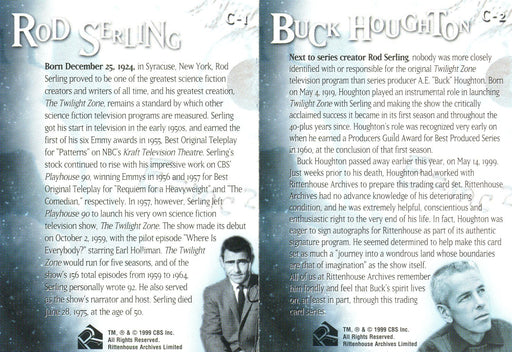 Twilight Zone Premiere Edition Commemorative Chase Card Set C1 C2   - TvMovieCards.com