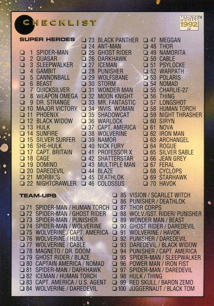 Marvel Universe Series 3 Base Trading Card Set 200 Cards Impel 1992   - TvMovieCards.com