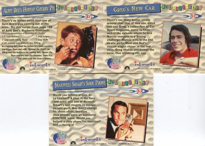 TV's Coolest Classics Smell-O-Rama Chase Card Set 3 Cards S1 S2 S3 - TvMovieCards.com