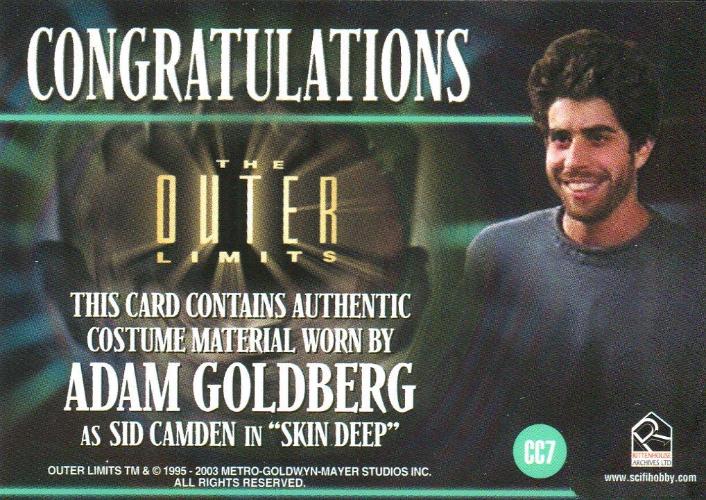 Outer Limits Sex, Cyborgs & Science Fiction Adam Goldberg Costume Card CC7   - TvMovieCards.com