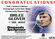 James Bond Autographs & Relics Bruce Glover as Mr. Wint Autograph Card A231   - TvMovieCards.com