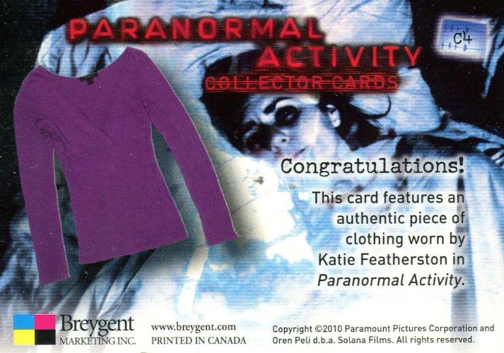 Paranormal Activity Movie Katie Featherston Costume Card C4   - TvMovieCards.com