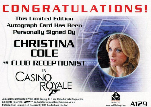 James Bond 2009 Archives Christina Cole Autograph Card A129   - TvMovieCards.com