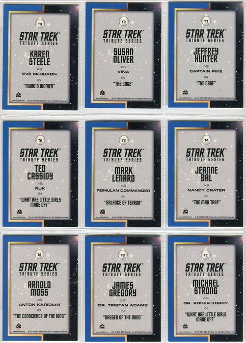 Star Trek TOS 40th Anniversary Series 3 Tribute Chase Card Set of 18 T1-T18   - TvMovieCards.com