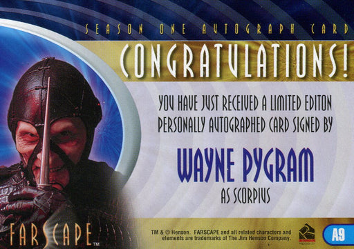 Farscape Season 2 Wayne Pygram as Scorpius Autograph Card A9   - TvMovieCards.com