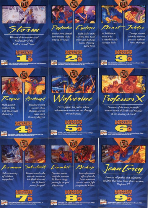 Marvel X-Men Ultra Team Portrait 9 Chase Card Set 1994 Fleer   - TvMovieCards.com