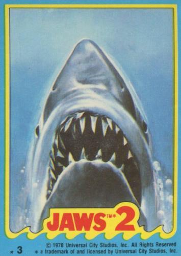 Jaws 2 Movie Vintage Trading Card Set 59 Cards No Stickers 1978 Topps   - TvMovieCards.com