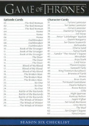 Game of Thrones Season 6 Trading Base Card Set of (100) 2017 Rittenhouse - TvMovieCards.com